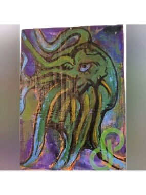 Hand painted colorful octopus